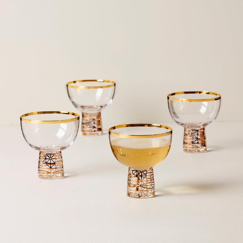 Cambridge Silversmiths Tuscany Classics Gold Frost Coupes Set Of 4