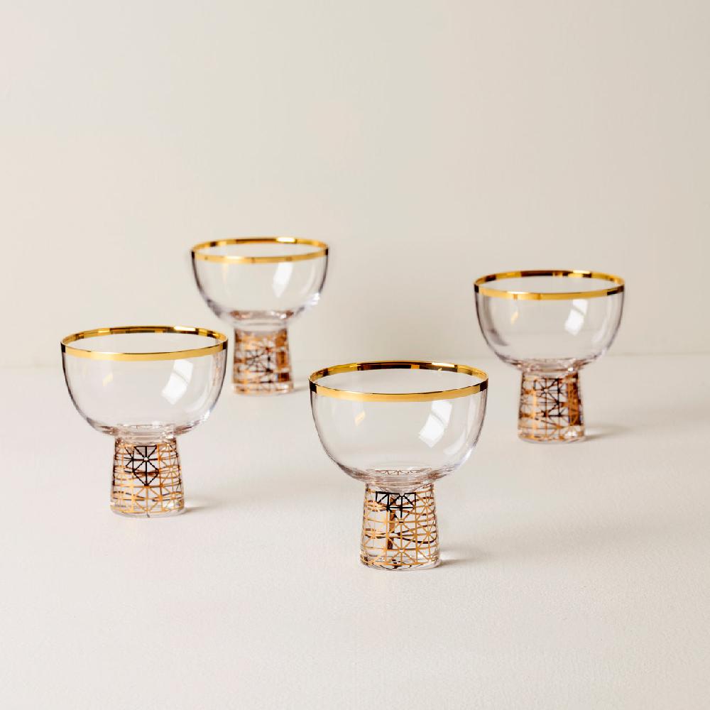 cambridge silversmiths Tuscany Classics Gold Frost Coupes Set of 4