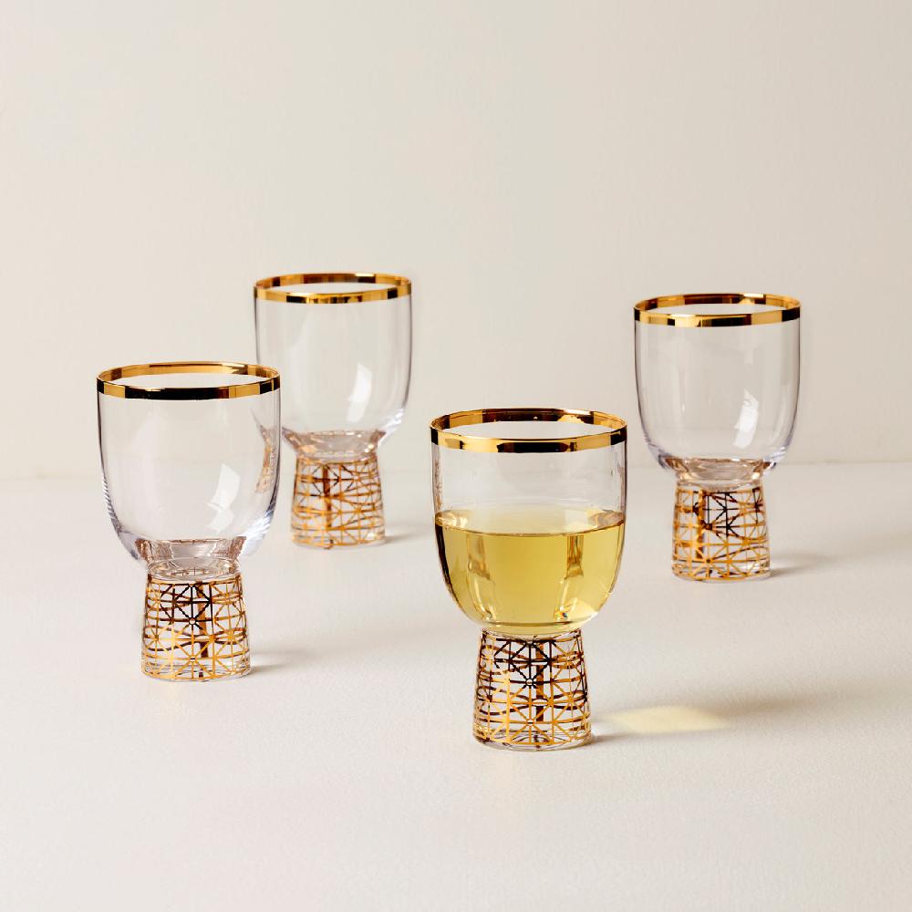 Cambridge Silversmiths Tuscany Classics Gold Frost Wine Glasses Set Of 4