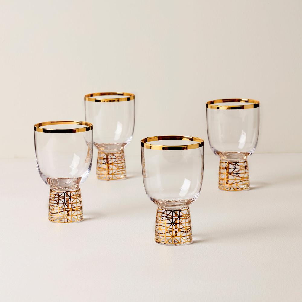 cambridge silversmiths Tuscany Classics Gold Frost Wine Glasses Set of 4