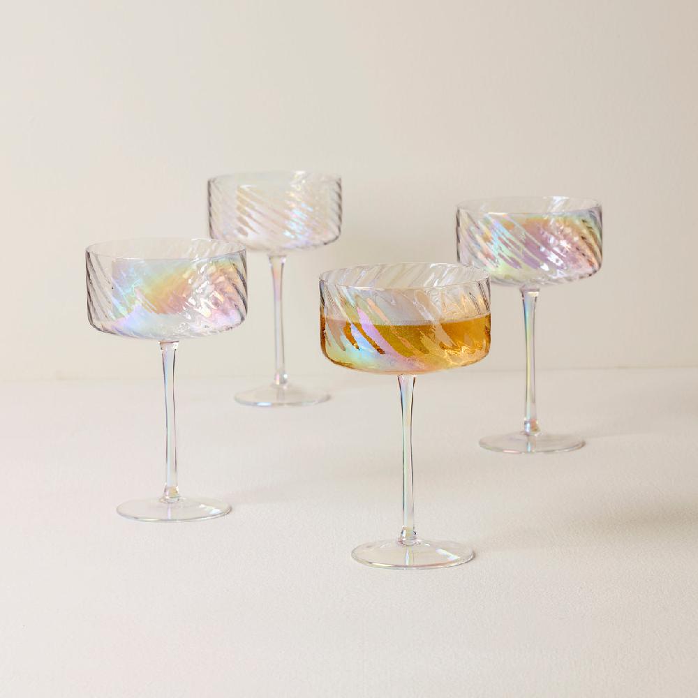 Cambridge Silversmiths Tuscany Classics Iridescent Coupes Set Of 4