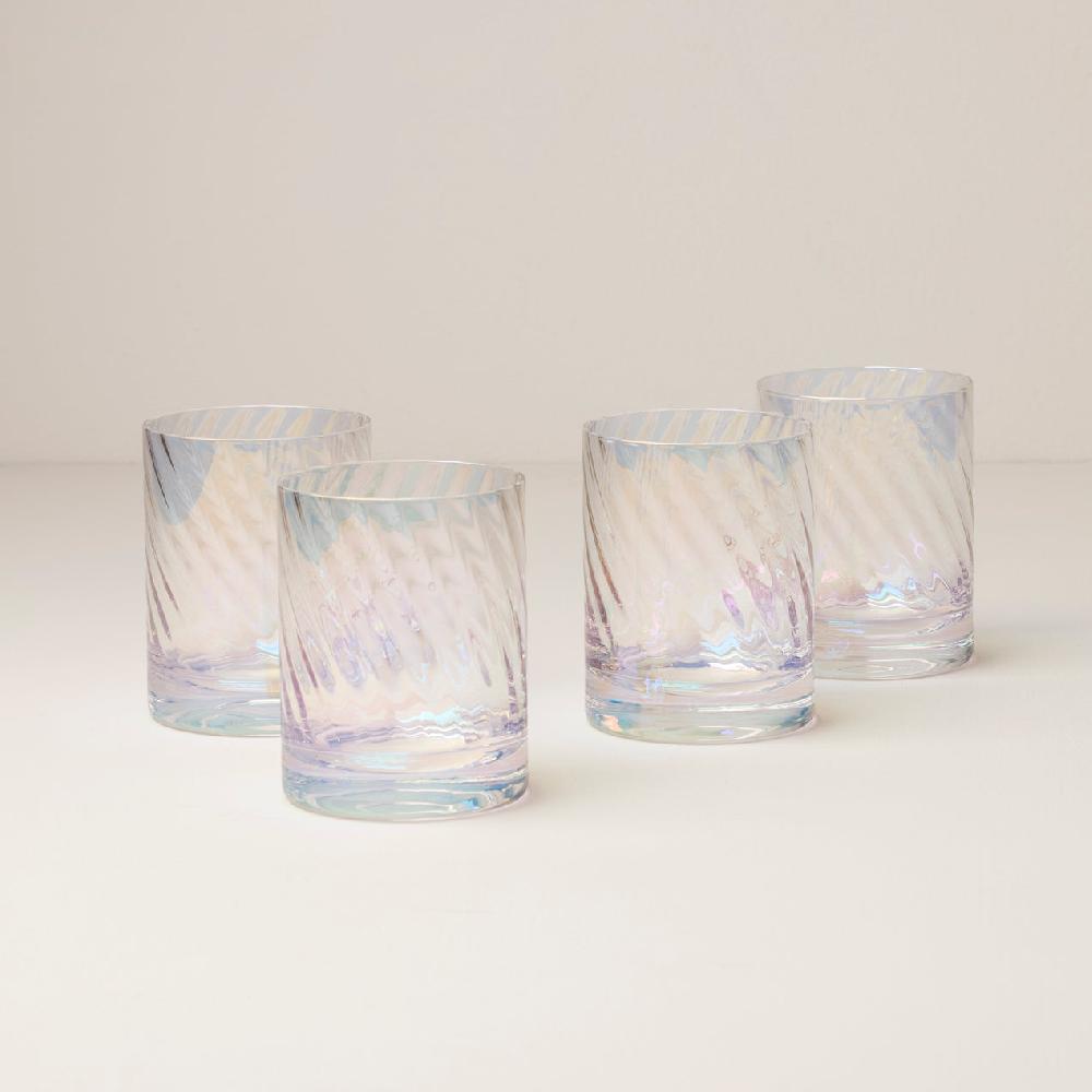 cambridge silversmiths Tuscany Classics Iridescent Double Old Fashioned Glasses Set of 4