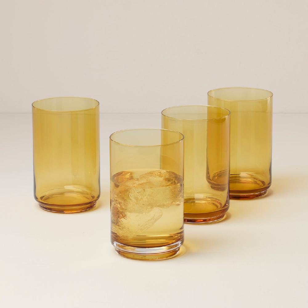 Cambridge Silversmiths Tuscany Classics Stackable Coolers Set Of 4 Amber