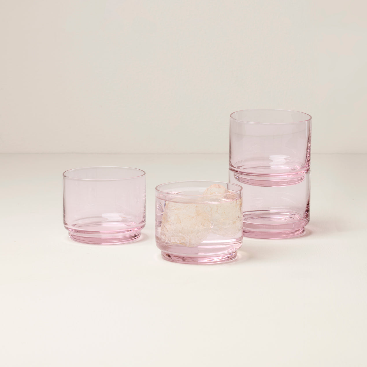 Cambridge Silversmiths Tuscany Classics Stackable Short Glasses Set Of 4 Blush