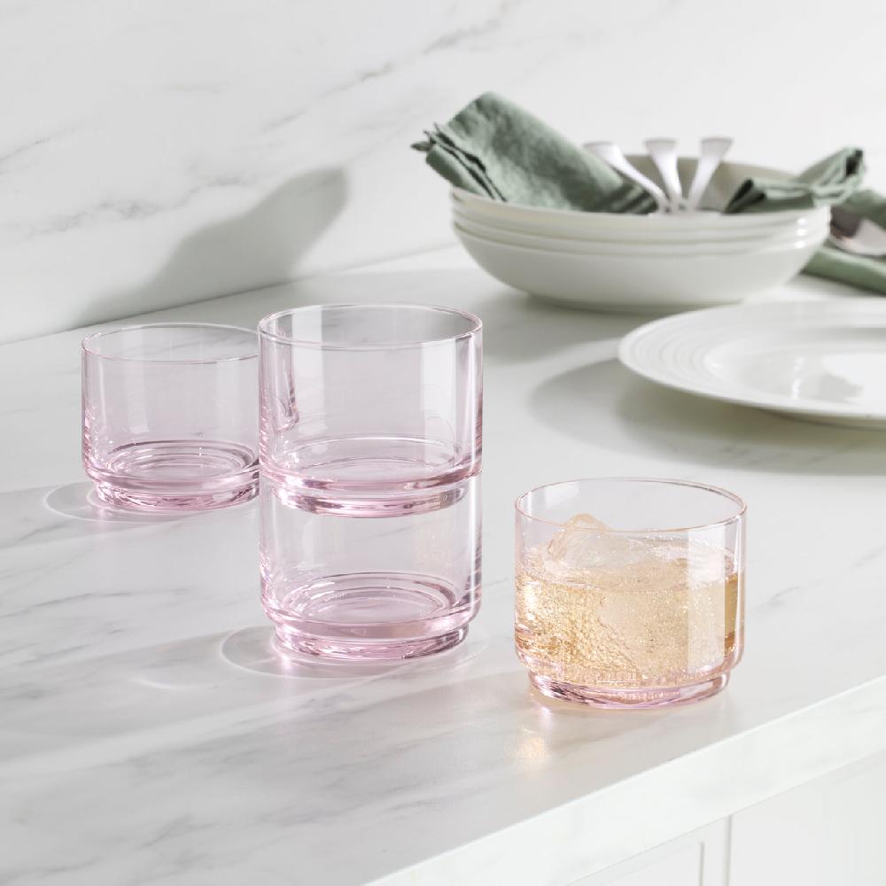 Cambridge Silversmiths Tuscany Classics Stackable Short Glasses Set Of 4 Blush