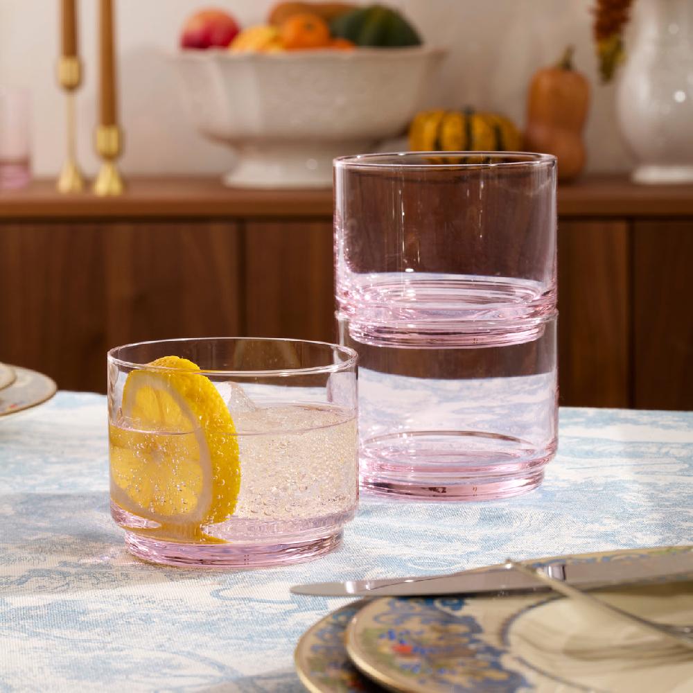 Cambridge Silversmiths Tuscany Classics Stackable Short Glasses Set Of 4 Blush