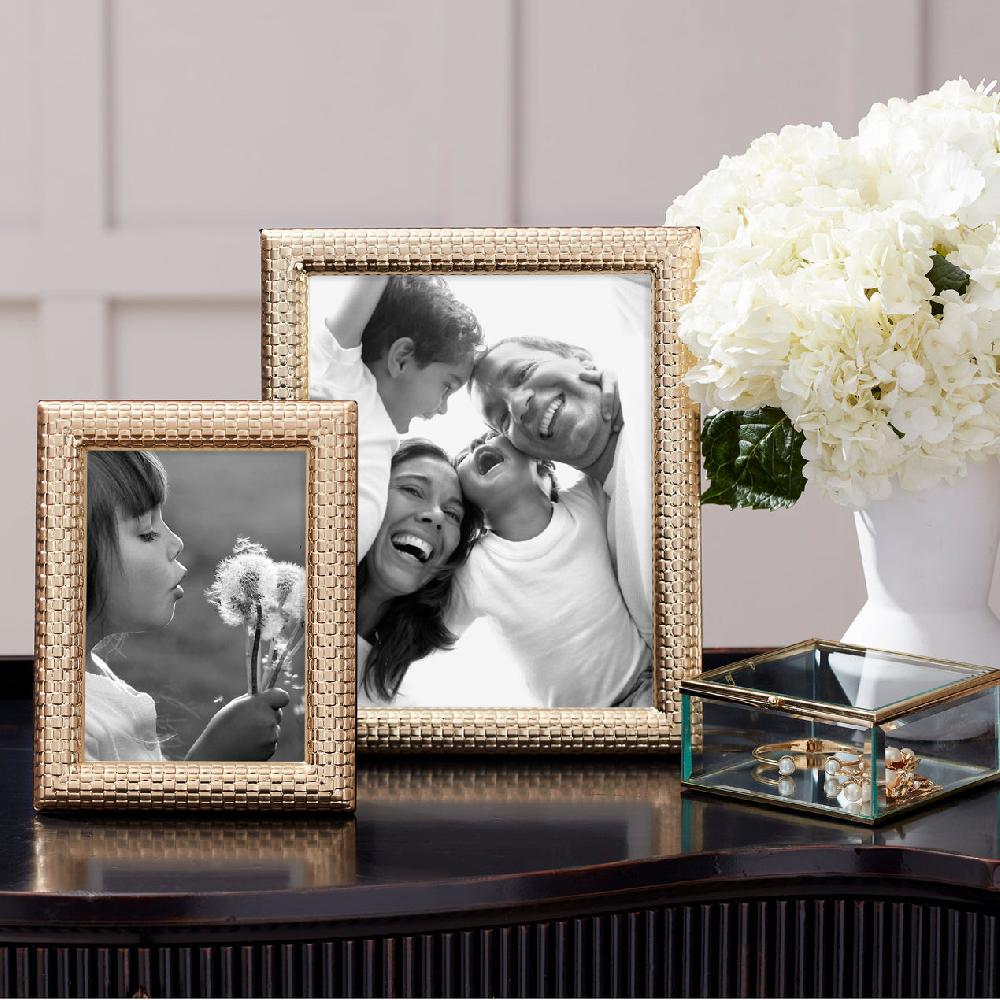 Cambridge Silversmiths Watchband Satin Gold-Plated Picture Frame 5" X 7"