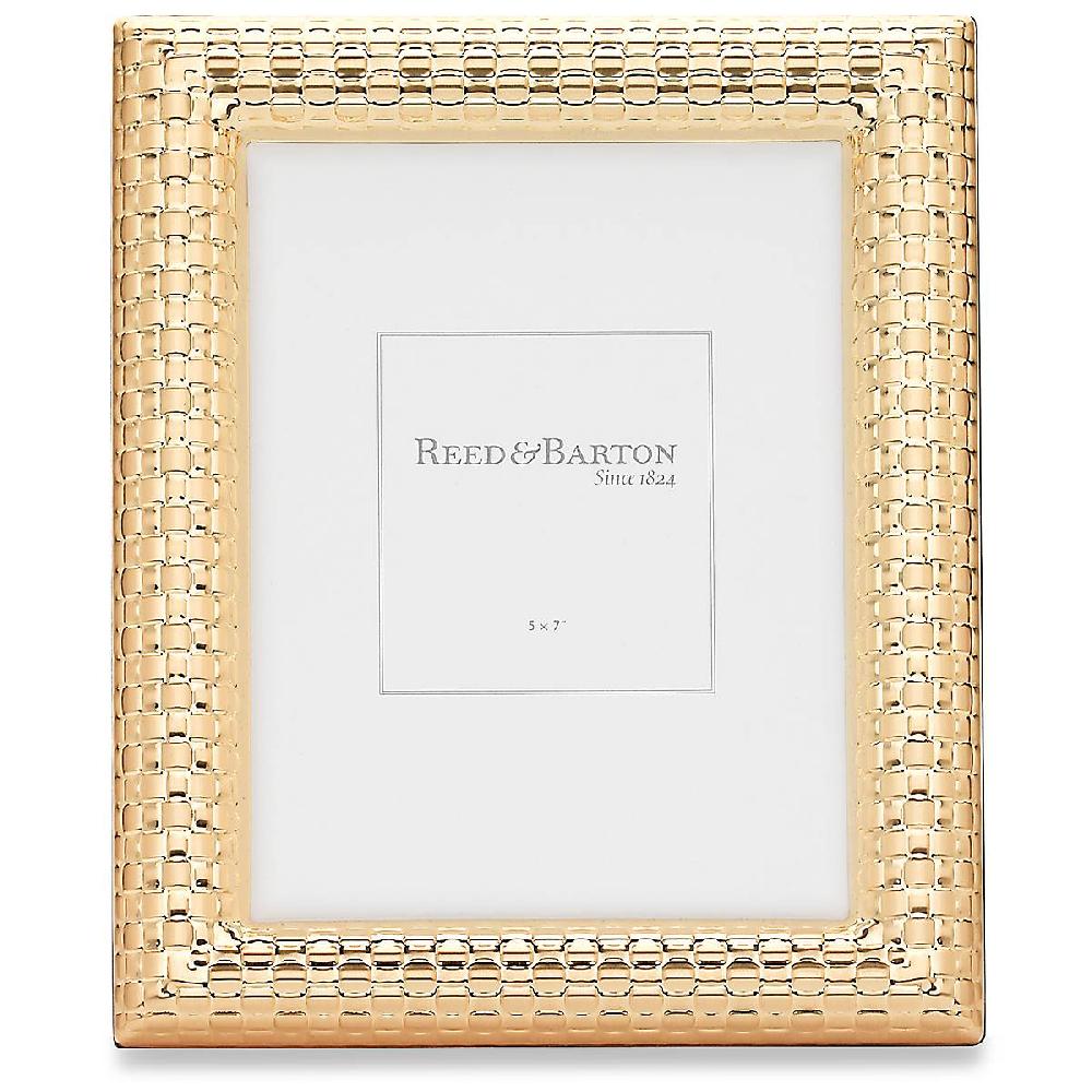 cambridge silversmiths Watchband Satin Gold-Plated Picture Frame 5" x 7"