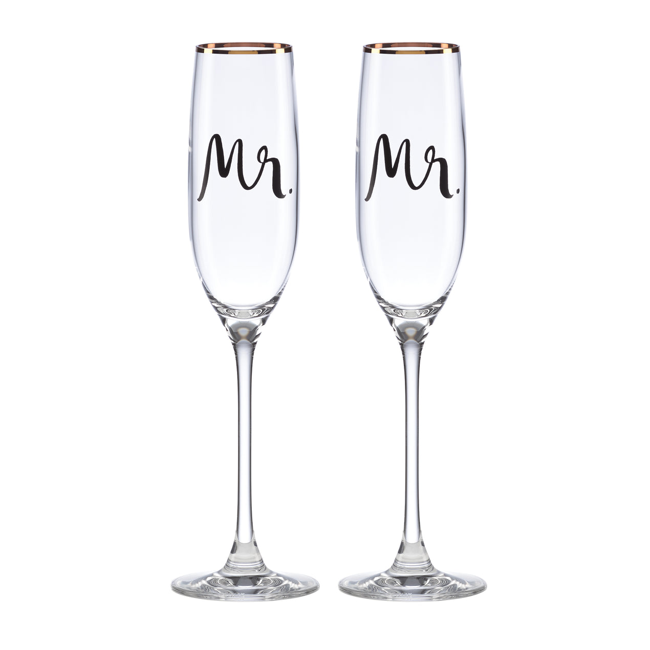 cambridge silversmiths Wedding Party Mr. & Mr. 2-Piece Champagne Flute Set
