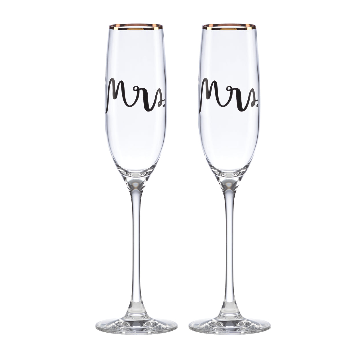 cambridge silversmiths Wedding Party Mrs. & Mrs. 2-Piece Champagne Flute Set