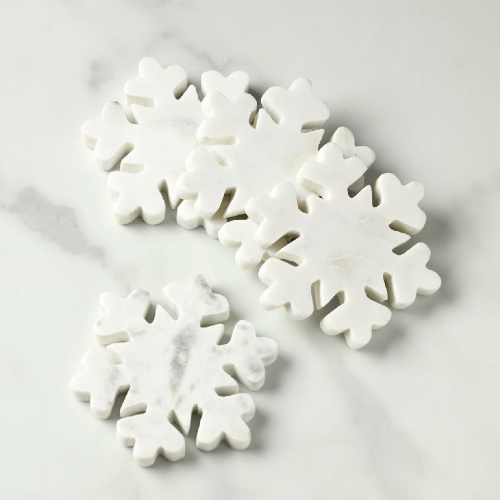 cambridge silversmiths White Marble Snowflake Coasters