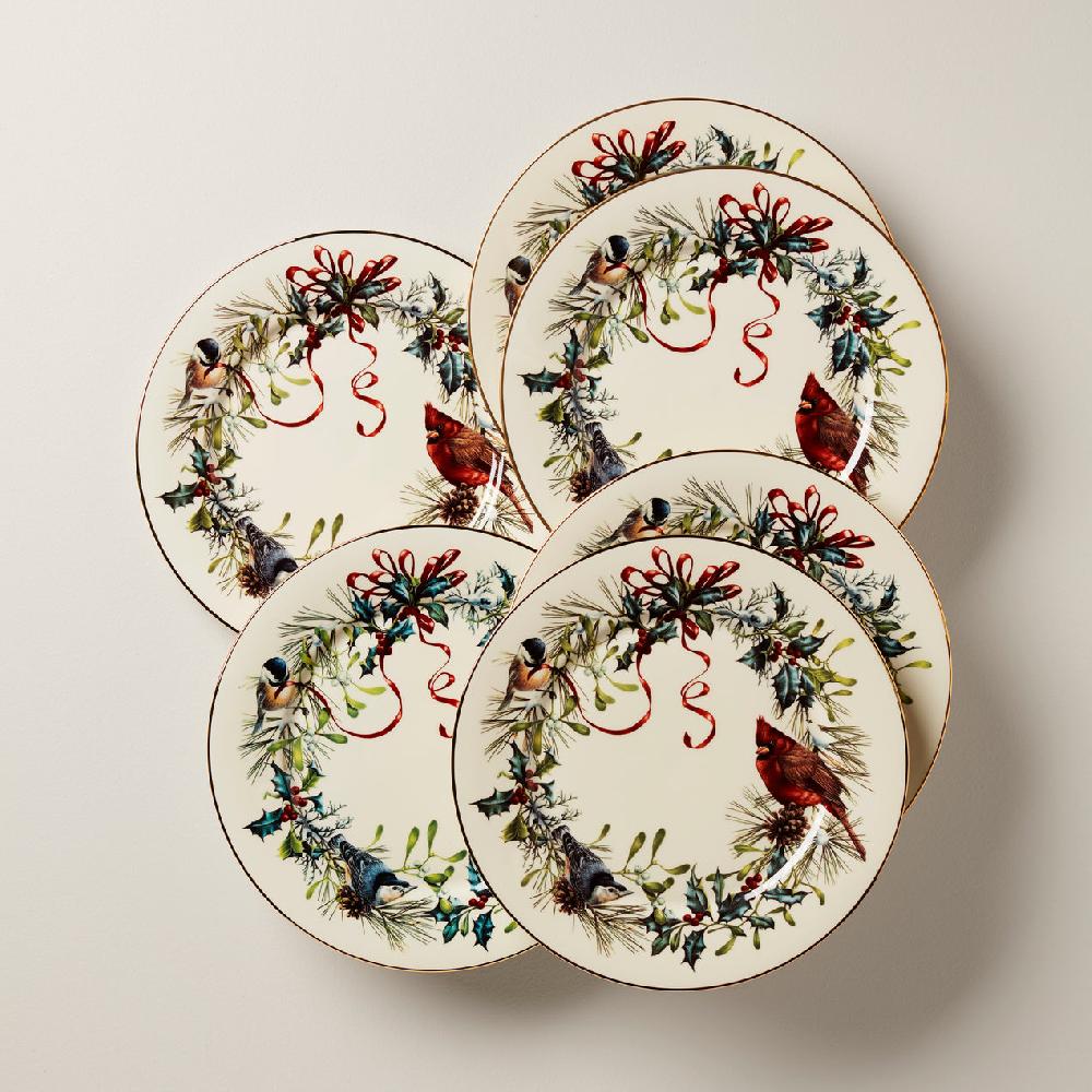 cambridge silversmiths Winter Greetings 6-Piece Dinner Plate Set