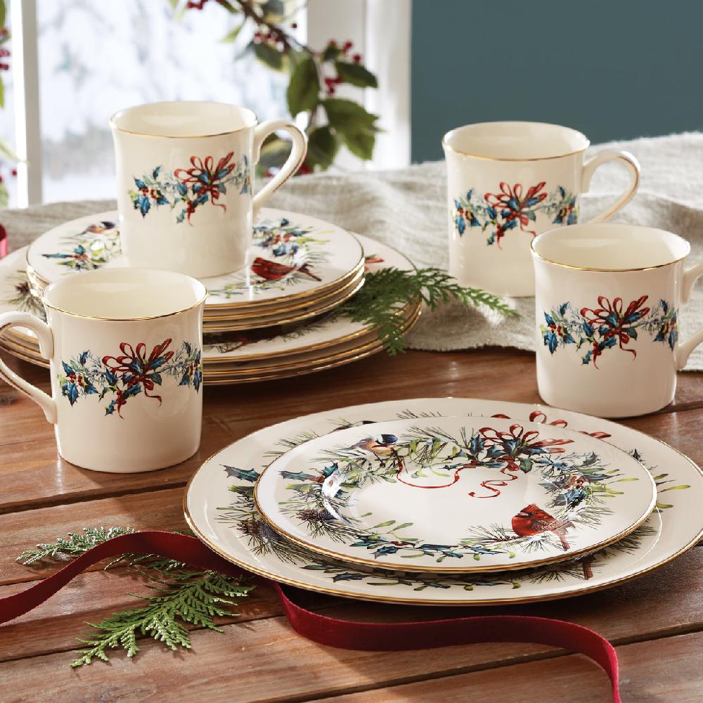 Cambridge Silversmiths Winter Greetings Dinnerware Dinner Plates Set Of 4