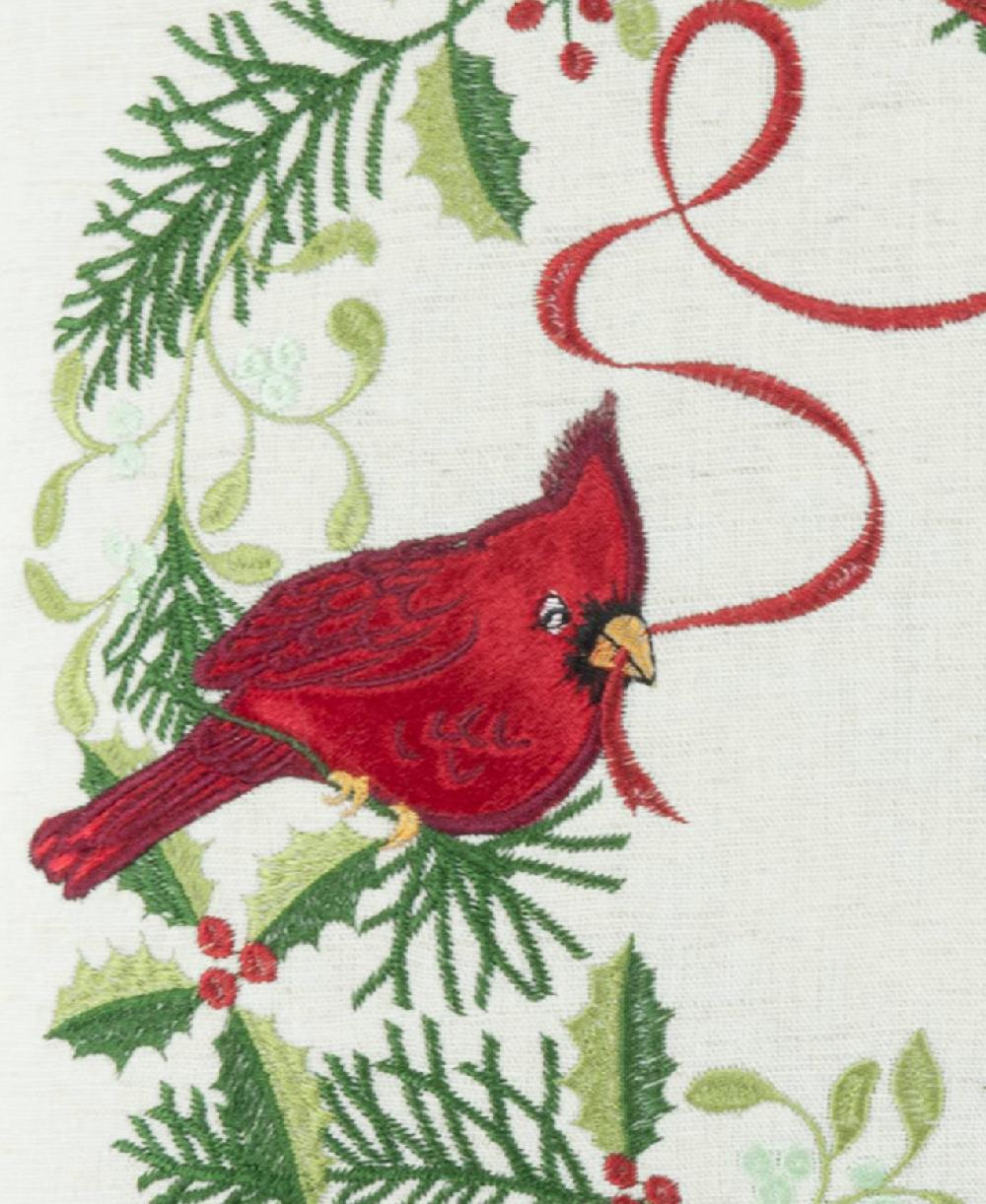 Cambridge Silversmiths Winter Greetings Wreath 18x18 Throw Pillow