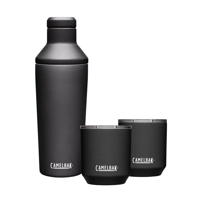 camelbak Horizon Leak-Proof 20oz Cocktail Shaker & 10oz Rocks Tumbler Limited Edition Gift Set Black