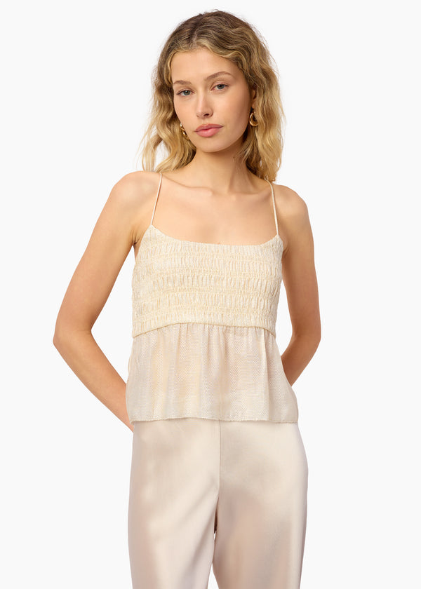 Cami Nyc Alysin Metallic Silk Camisole Cream
