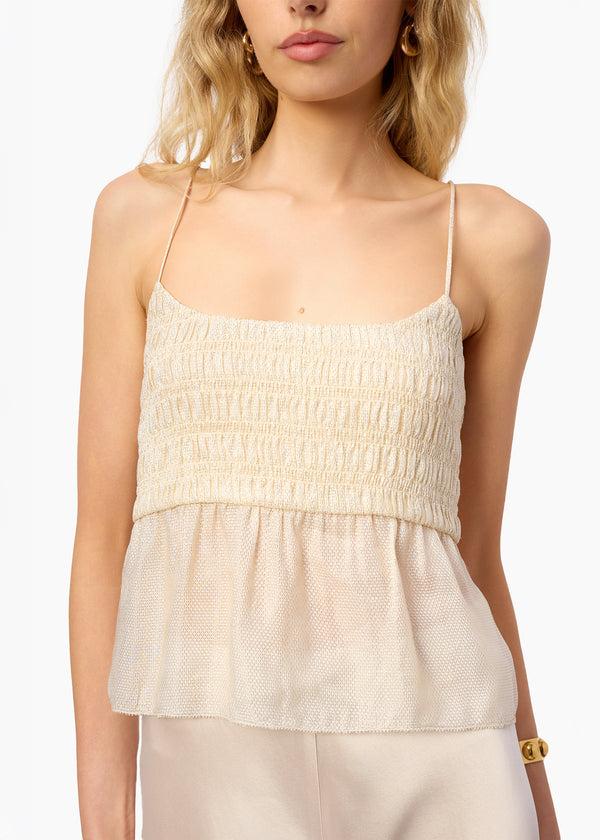 cami nyc Alysin Metallic Silk Camisole Cream
