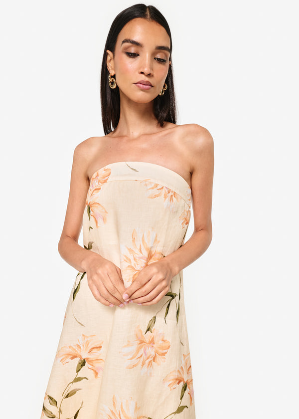 Cami Nyc Andalus Strapless Linen Dress Daylily