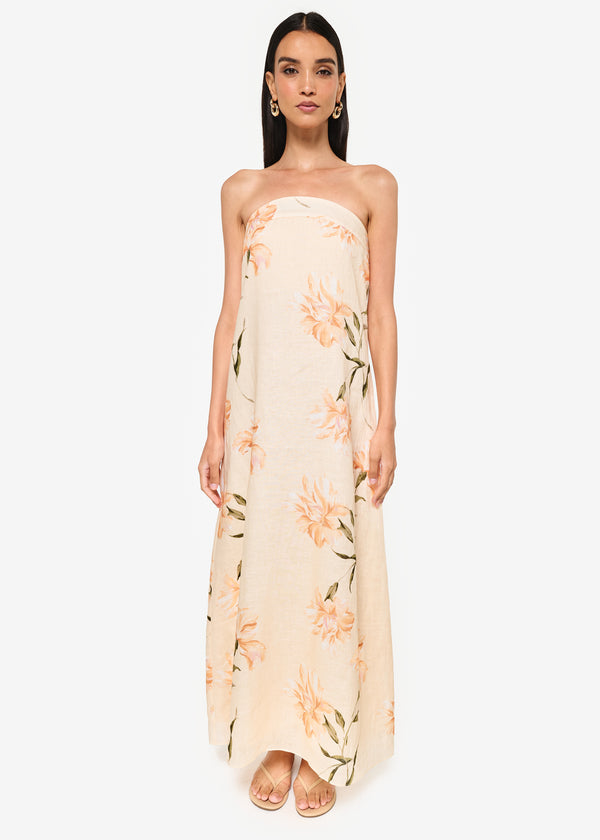 Cami Nyc Andalus Strapless Linen Dress Daylily