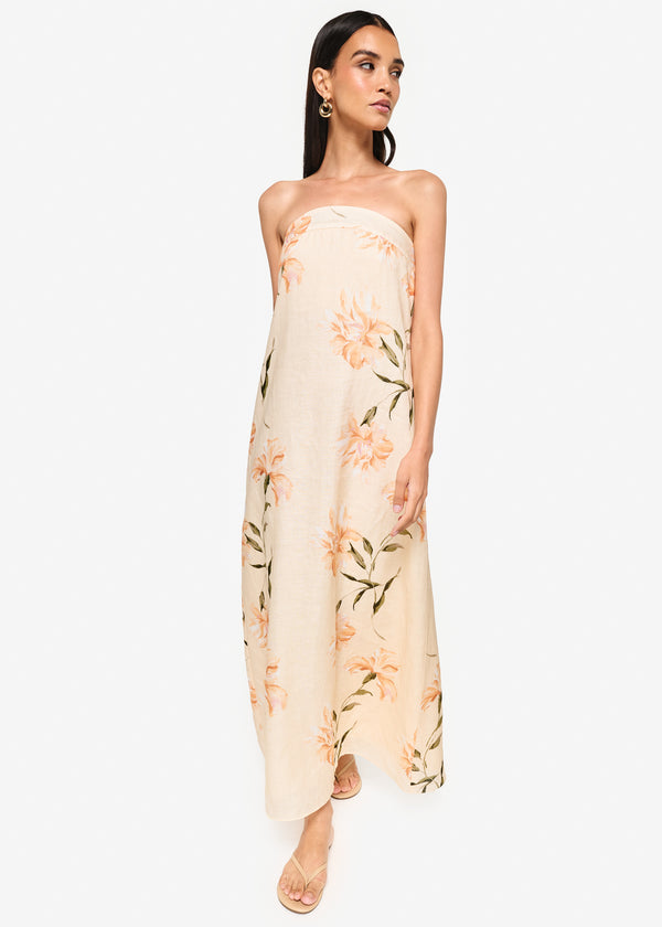 Cami Nyc Andalus Strapless Linen Dress Daylily