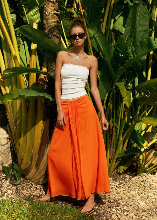 cami nyc Bahia Chiffon Maxi Skirt Clementine