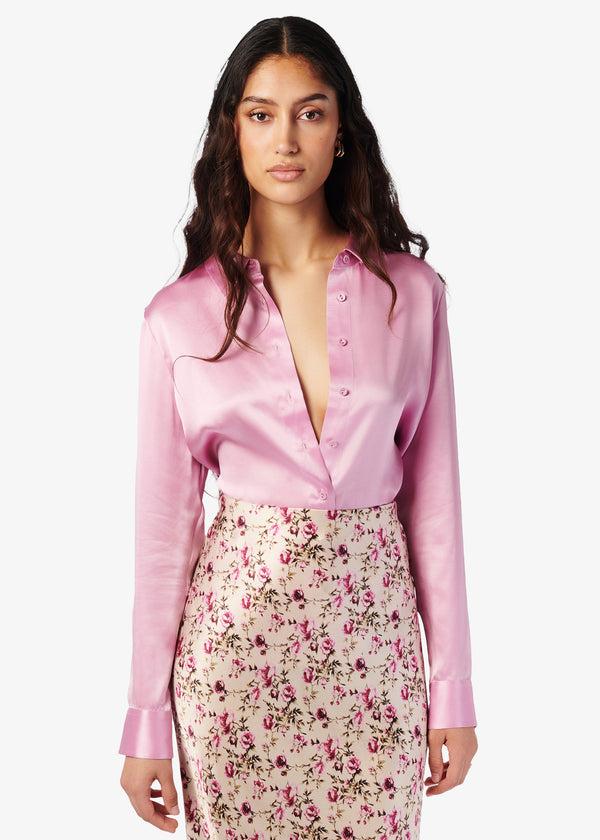 cami nyc Crosby Silk Blouse Camellia