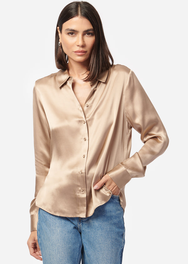 Cami Nyc Crosby Silk Blouse Champagne