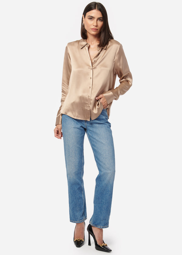 Cami Nyc Crosby Silk Blouse Champagne