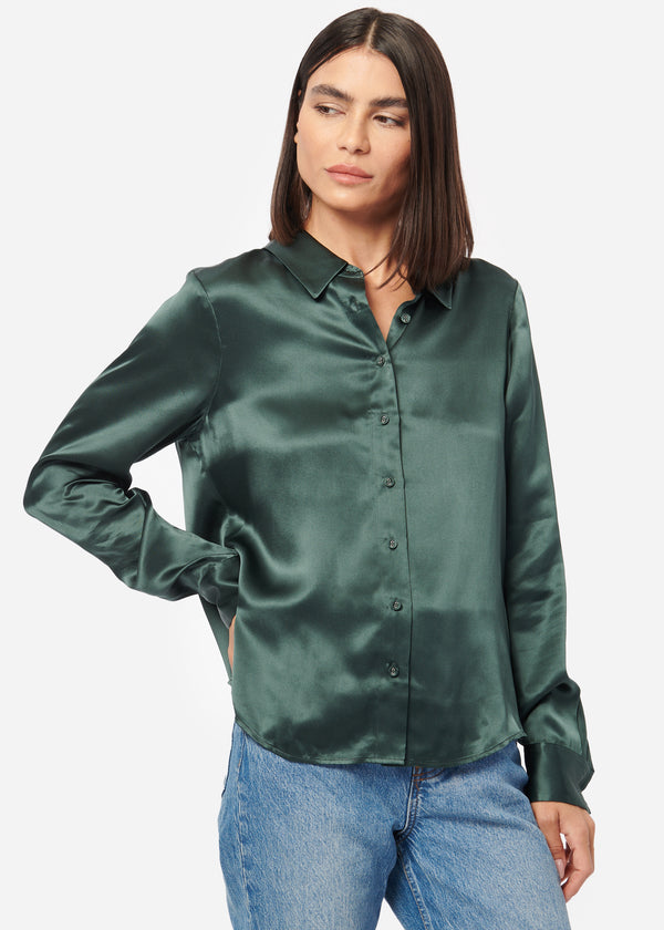 Cami Nyc Crosby Silk Blouse Hunter