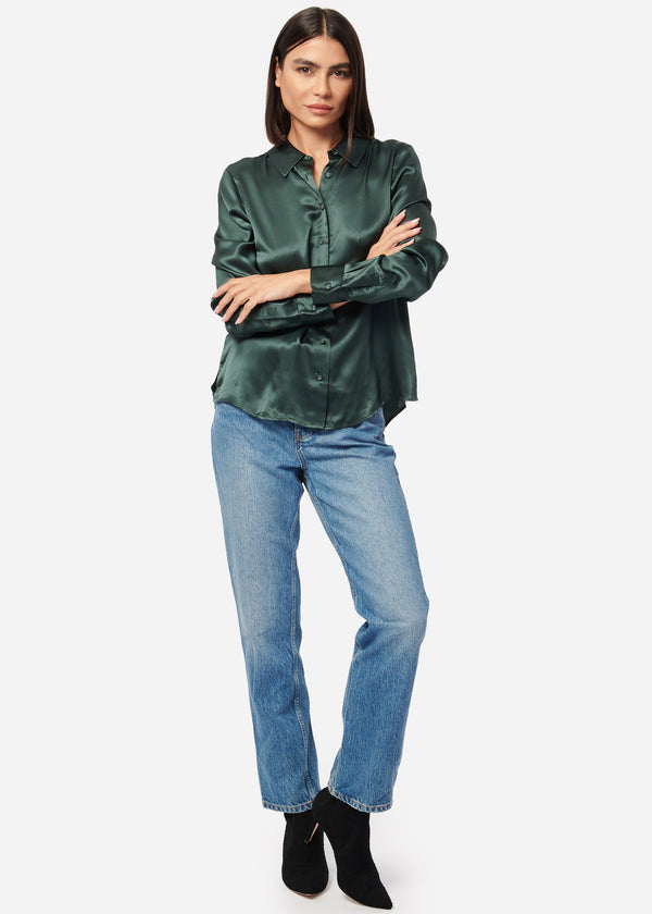 Cami Nyc Crosby Silk Blouse Hunter