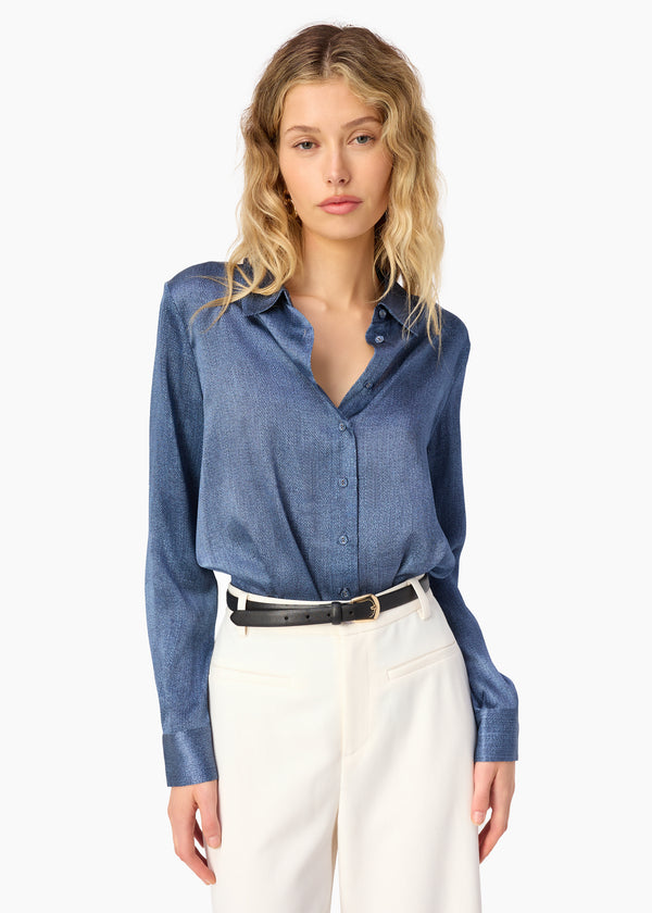 Cami Nyc Crosby Silk Blouse Raw Denim
