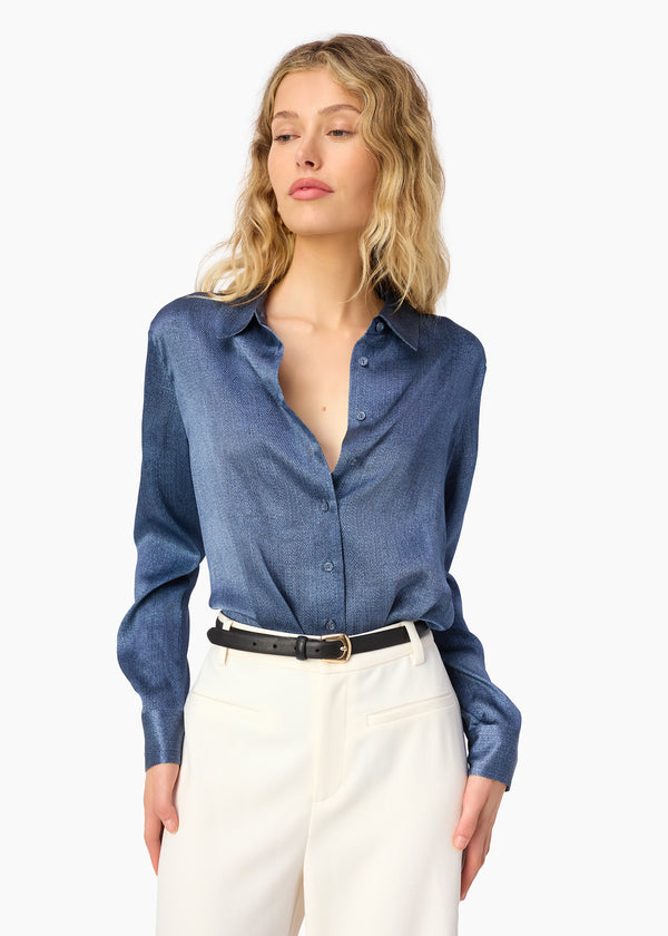 Cami Nyc Crosby Silk Blouse Raw Denim