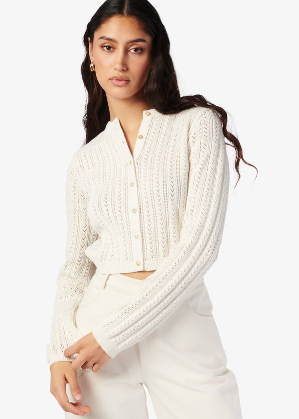 Cami Nyc Dresden Cropped Cardigan Macadamia