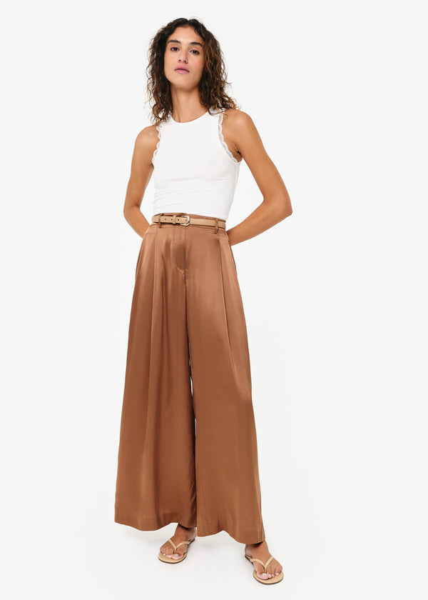 Cami Nyc Fabian Wide Leg High Rise Pant Carob