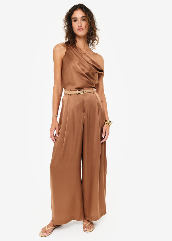 Cami Nyc Fabian Wide Leg High Rise Pant Carob