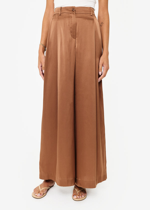 cami nyc Fabian Wide Leg High Rise Pant Carob