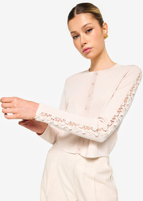 Cami Nyc Garcia Lace Trim Cardigan Bone