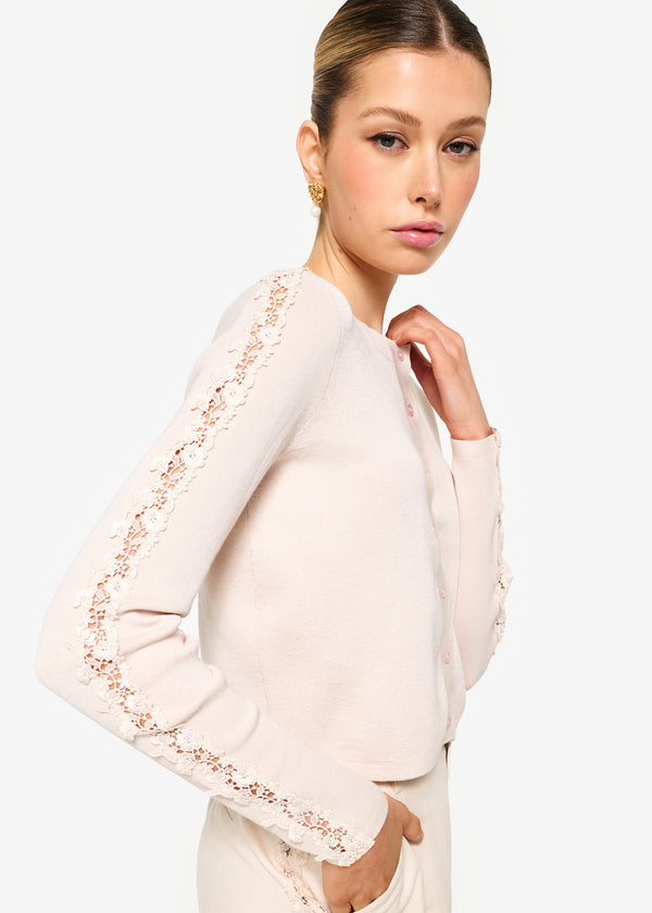 Cami Nyc Garcia Lace Trim Cardigan Bone