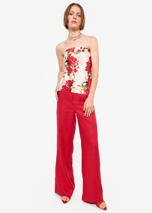 Cami Nyc Iracemi High Rise Linen Pant Campari