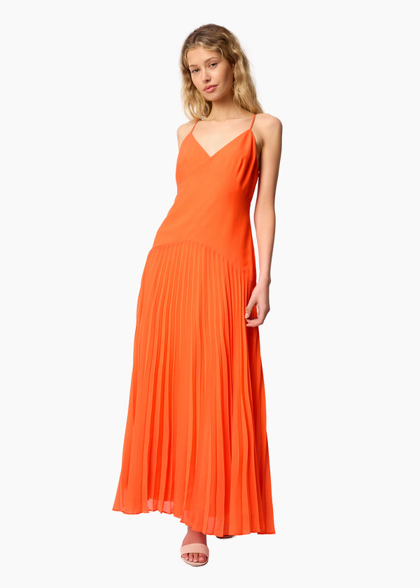 Cami Nyc Jennelyn Chiffon Pleated Gown Clementine