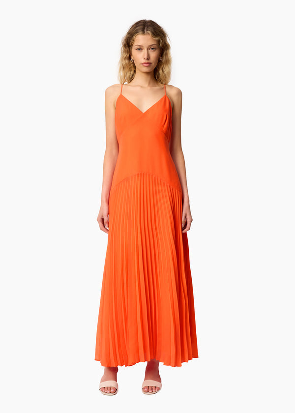 cami nyc Jennelyn Chiffon Pleated Gown Clementine