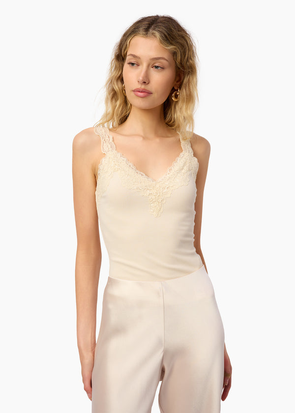 cami nyc Lani Rib Knit Tank Bone