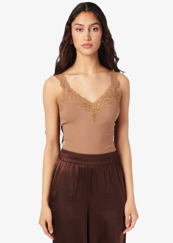 cami nyc Lani Rib Knit Tank Butterscotch