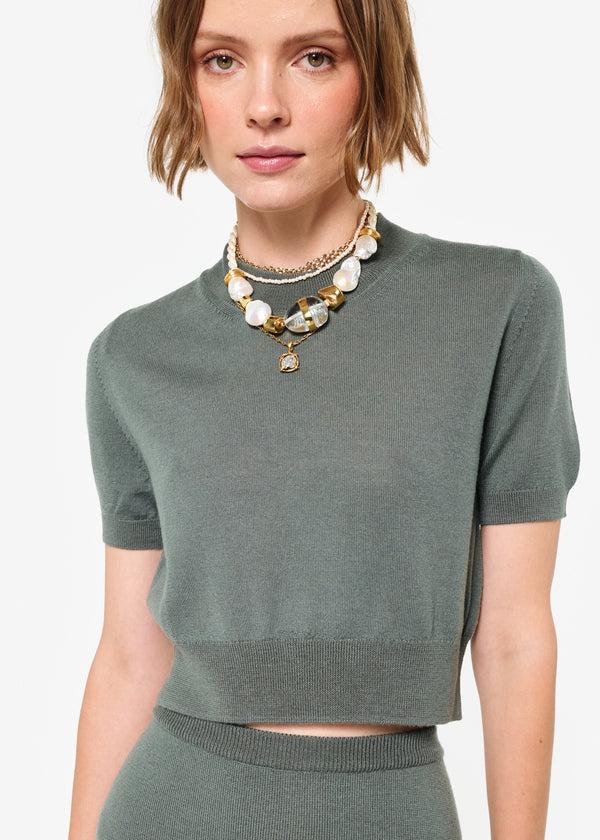 cami nyc Lexa Cropped Knit Top Bayou