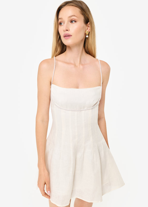 cami nyc Lilou Linen Mini Dress Macadamia