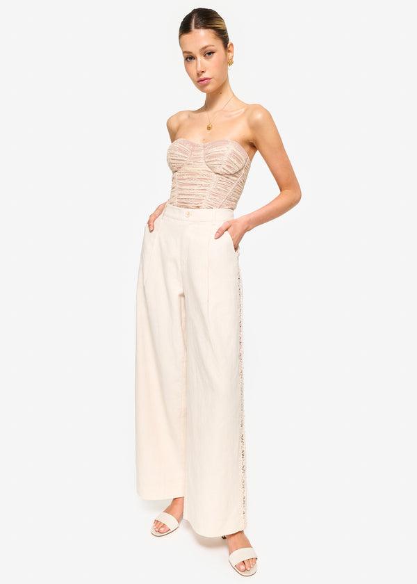 Cami Nyc Lorca High Rise Linen Pant Bone