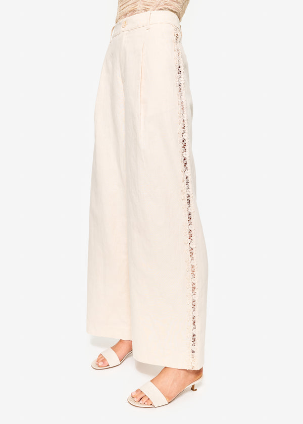cami nyc Lorca High Rise Linen Pant Bone