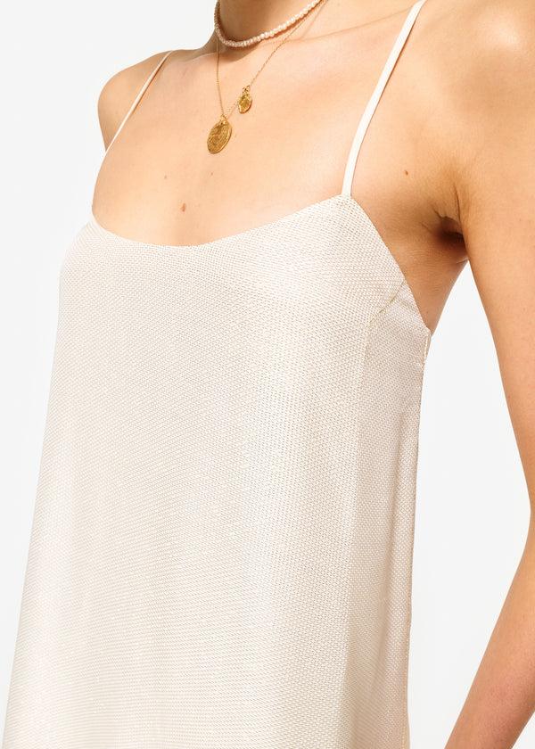 Cami Nyc Luz Metallic Silk Dress Cream