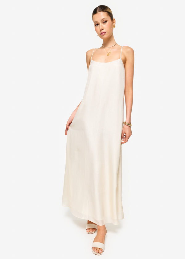 Cami Nyc Luz Metallic Silk Dress Cream