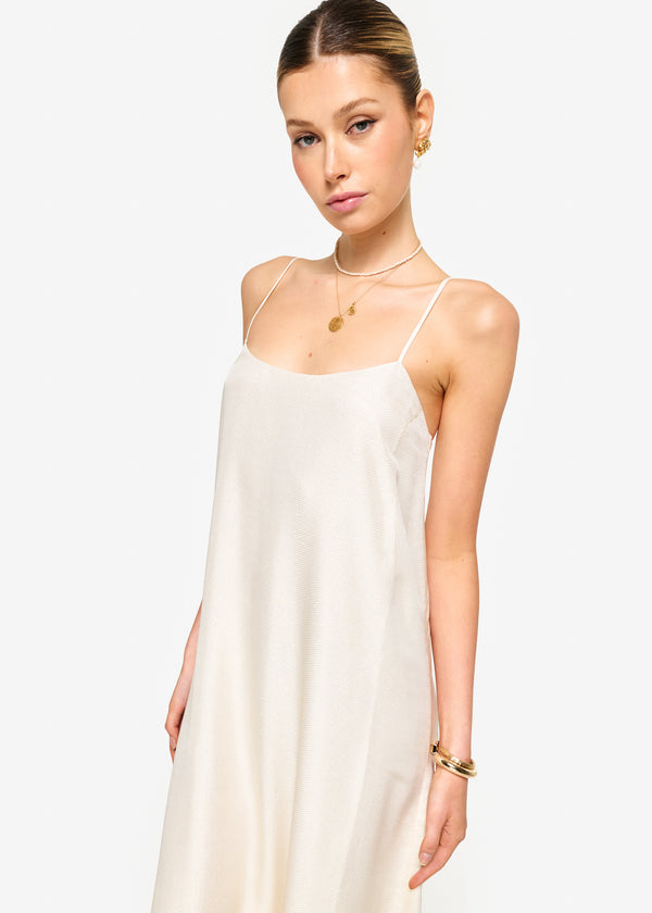 Cami Nyc Luz Metallic Silk Dress Cream